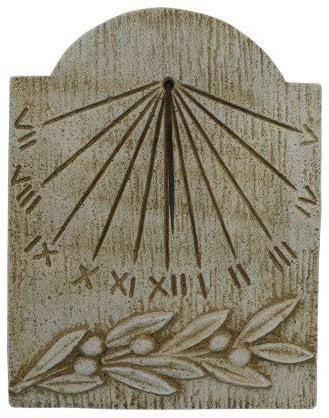 AnaParra Reloj de Sol para Decorar la Pared Modelo Rama Olivo 3X39X50cm. | Hormigón Piedra | Reloj Sola para Exterior | Peso: 14Kg.