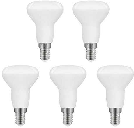Caldarax Bombillas Reflectora LED E14 5W Luz Fría 6000K, R50 Equivalente a 40W, 475LM, Ángulo de Haz 120°, No Regulable, Paquete de 5