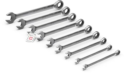 INBUS® 74377 Maul-Ringratschenschlüssel Set 9tlg, 7–19mm