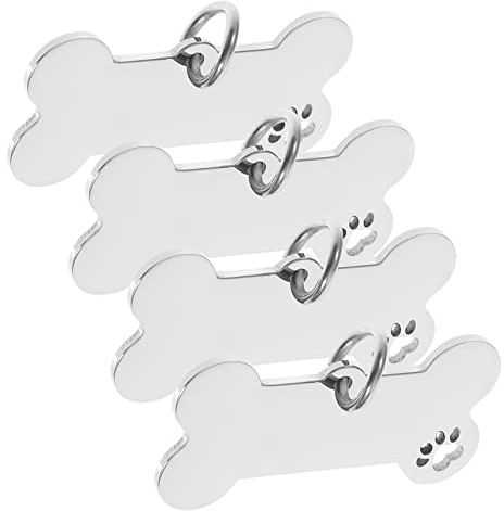 POPETPOP Blanko Hundemarke : 8 Stück Hundemarken Rohlinge Edelstahl Adressanhänger Hund Personalisierte Erkennungsmarke Katzenmarke - Hundehalsband Anhänger für Hunde Katzen