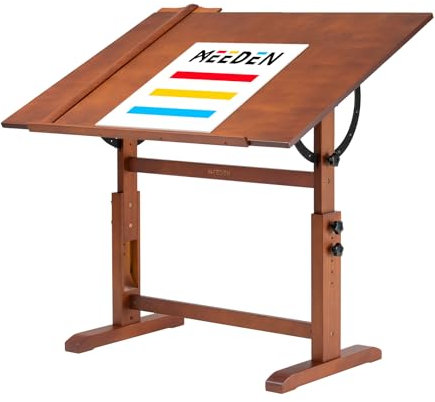MEEDEN Extra Large Wood Drafting Table - 42 x 30 Artist Drawing Table Desk - Adjustable Height Art Craft Table - Painting Table with Tilting Tabletop for Adults Painting Reading Writing Sketching