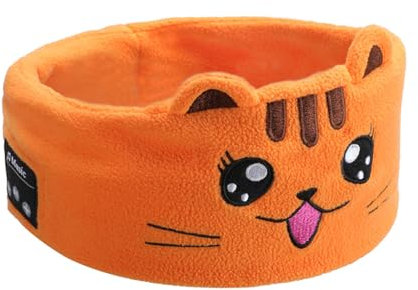 Yiiannda Kids Headphones Headband Wireless, Headband Earphones for Children Aged 7 Years and Above, with Thin Speakers & Super Soft Fleece Headband, Comfy Travel Accessories