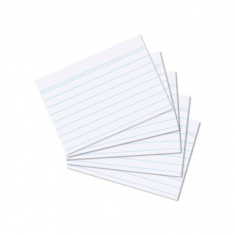 Papiertiger 100 Karteikarten (DIN A7, Weiß, Liniert, 5)