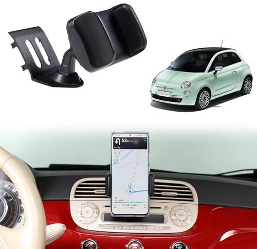 Tumukiw Car Air Vent Cell Phone Holder Compatible with Fiat 500 2010-2015 for Dashboard Air Vent Car Phone Holder Adjustable 360 Rotation Vent Clip Fits for All Smartphones