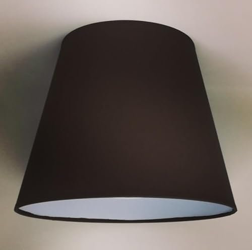 30 cm Lampenschirm, Kegel, Baumwollstoff mit weißer PVC-Rückseite, handgefertigtes Produkt, für Tischlampe, Stehlampe (Braun)
