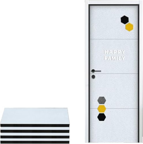 DFJLWKE Paquet de 4 Panneaux de Feutre Acoustique,100 * 50cm Auto-adhésif Mur de Coton d'isolation phonique,Autocollants de Porte insonorisés décoration de Porte à la Maison silencie (Blanc)