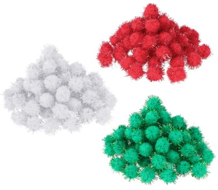 STOBOK 500 Stück DIY Plüschbälle Pom Pom Weihnachtsschmuck Mini-Pompons zum Basteln klein Handgefertigte Schmuckstücke Pompons selber Machen Flauschige Kugeln Funkeln Bommel Wollfilz Kind