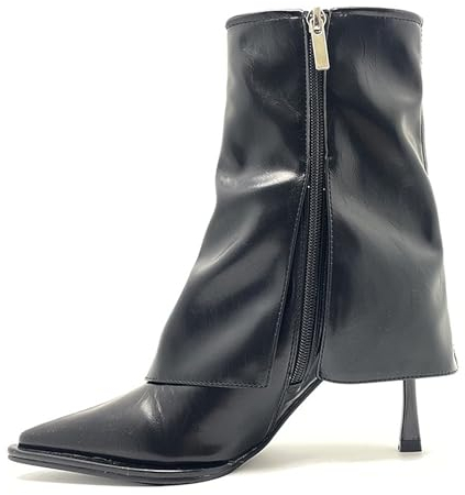 THOYBMO Da Donna Tubo Lungo Stivali Boots Punta Affilata Tacchi Sottili Stivali da Pantalone Stivali Skinny Cerniera Laterale Adatto per Uscite Giornaliere Alpinismo Nel Tempo Libero,Black,39