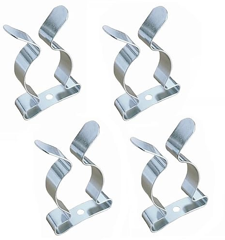 Pack of 4 Tool Spring Terry Clips 12mm - 38mm Garage/Shed Storage Grip Tidies Wall Mounted Tool Spring Terry Clips Storage Hangers for Garages Sheds Yards Cupboards (with Screws) (25mm (1 inch))