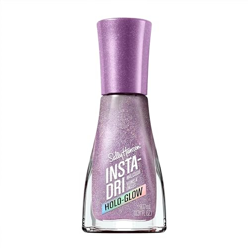 Sally Hansen Insta-Dri, Holo-Glow, Lustrous Lilac, Smalto Unghie, Semplice da Usare, Resistente, Colori Bellissimi, Si stende facilmente sulle Unghie, Non Sbava, 0,3oz