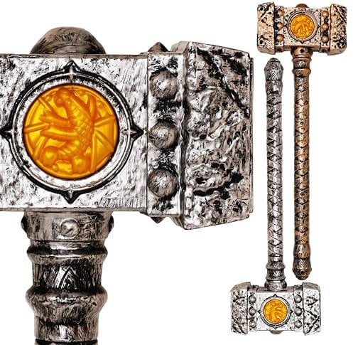 Toyland® 40cm (15) Realistic Lightweight Battle War Hammer Toy - Thor & Viking Role Play Costume Accessories - Pretend Play - 1 Chosen At Random