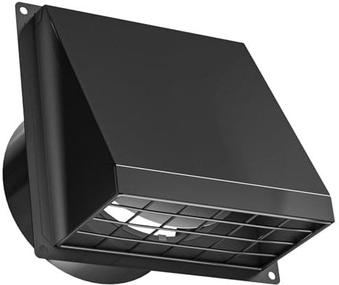 Hon&Guan 150 mm Cowled Air Vent Covers for Walls Outside with Backdraft Flap Ventilation Grille External Vent Cover 6 Inch for Extractor Fan, Bathroom Fan, Air Con, Cooker Hood