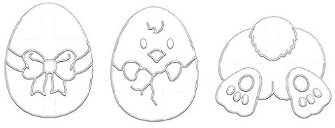 kesurpae Kunststoff-Plätzchen-Prägeform, tragbar, wiederverwendbar, sicher, schöne Cartoon-Ostern-Keksformen, Backwerkzeug, Zubehör