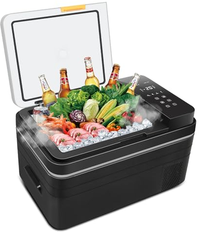 eklipt 30L Car Refrigerator, Portable Compressor Car Fridge Freezer 12/24V DC and 100-240V AC Electric Cooler with 4 Fresh & Freeze Modes for Camping, Road Trip, Picnic, Cool Box, Down to -20℃