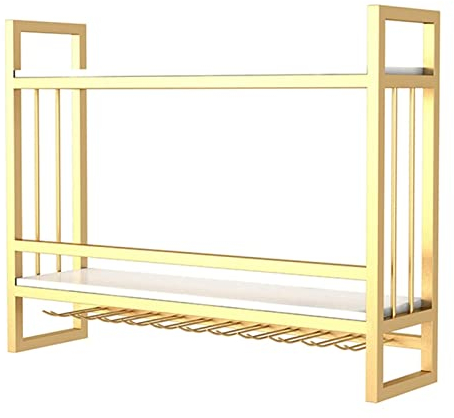 IBOWZ Deckenregal Decken Weinregal Industrielle Weinregale zur Wandmontage, rustikaler Weinhalter aus Metall, Wandhalterung für Weingläser, Holzregale, Wandregal für Bar, Restaurants, Küche