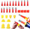 Qiciqinoone 28PCS Edelstahl Dichtungsdüse Silikondüsen, Universal Gummidüse Werkzeug Kit, Einteiliger Edelstahldüsen Dichtmittel Abdichten Düsen, Dichtungsfinisher Silikon Düse für Fenstern,Badezimmer