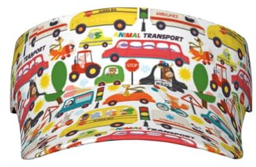 Trasporti con Animali Cappelli Visiera Parasole Cappello Sportivo con Visiera Regolabile per Uomo Donna