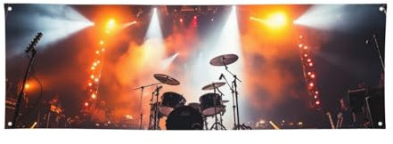Banner personalisierbar, Party-Banner, Rock-Konzertbühne, große Banner mit vier runden Metalllöchern, Dekoration für Geburtstag, Lndoor, Outdoo Schilder für Geschäftsparty-Dekoration