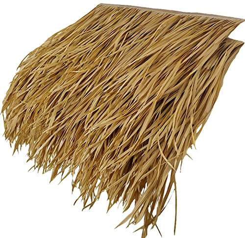 CAFIEDR Straw Thatch Runner Roll Simulation Thatch PE Duck Blind Grass Thatch Roof Decoration for Garden Patio Umbrella Fence Party Decoration, 10 PCS