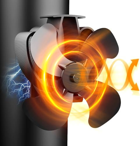 Dancial Ventola per Stufa a Legna Magnetico, ventilatore stufa da Tubo per la protezione ambientale, ventola camino, Senza corrente Silenziosa ed Efficiente Distribuzione del Calore/Stufa/Tronchi