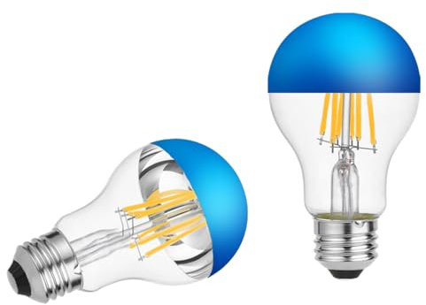 KOOYWAN 6W LED Kopfspiegel Blau Filament Lampe A60 E27 Filament Lampe 2700K