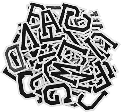 AufnäHer Zum AufbüGeln Mit Buchstaben A–Z, Zahlen 0–9, Applikation FüR Kleidung, Kleid, Hut, Jeans, Diy-ZubehöR, Schwarz, 72 StüCk