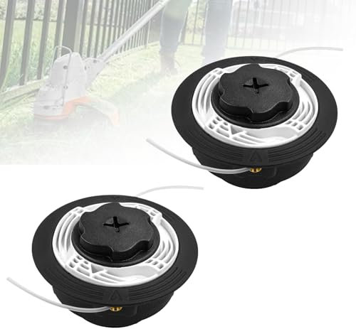 Lot de 2 Tête de Coupe Autocut C6-2 pour Stihl, Tête Coupe avec Pointe Automatique, Tête de Débroussailleuse à Double Fil, Bobine de Fil en Nylon pour Débroussailleuse FS38 FS40 FS45 FS46 FS50 FSE60