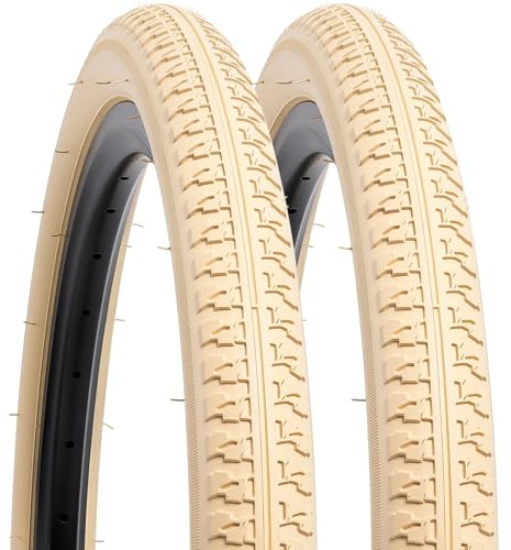 2Pcs 20 Zoll Beige Fahrradreifen 20X1.75 Mantel 47-406 | 20 Zoll Fahrradreifen 20X1.75 kompatibel mit Stadt/Straße Reifen