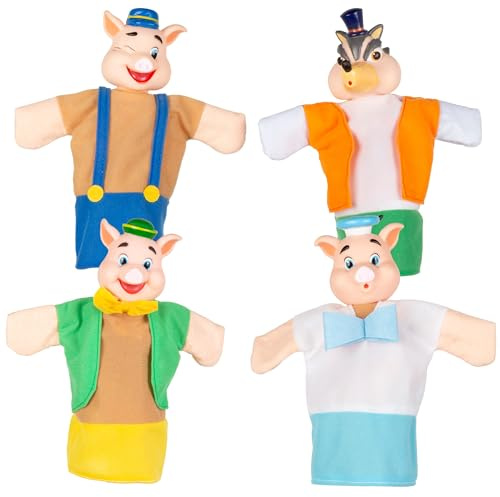 ColorBaby Cucu Show 39167 Puppen-Set, 4 Puppen, 25 cm, weiche und sichere Materialien, Kinderspielzeug, für Gruppenspiele oder Familienzeit