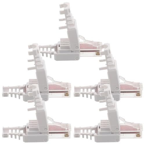DIYEAH Lot de 5 connecteurs de câble Ethernet Cat 6 - Connecteurs de câble réseau Ethernet traversants RJ 45 - Prise modulaire pour une connexion Internet Gigabit haut débit à domicile ou au bureau