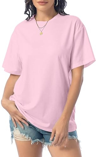 DUOEASE T Shirt Femme Manches Courtes Basiques Decontracte Haut Femme Col Rond Sexy Oversize Ete Tee Shirt