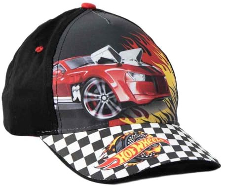 Hot Wheels Kindermütze verstellbar für Jungen und Mädchen - Hot Wheels mit gebogenem Schirm für Sommer, Park und Strand