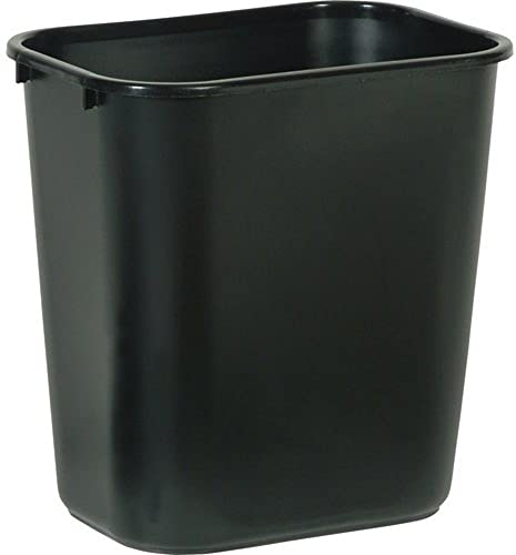 Rubbermaid Commercial Products FG295600BLA Papierkorb neben Schreibtisch, rechteckig, 26,6 L, Schwarz (12-er Pack)