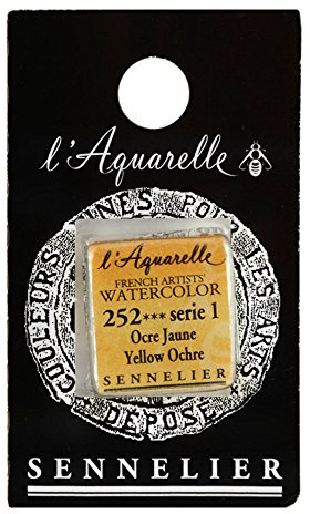 SENNELIER L'Aquarell French Watercolor Half Pan Replacement, Yellow Ochre