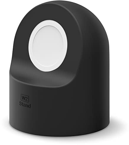elago W2 Soporte de Carga Compatible con Apple Watch Serie 10/9/8/7/6/5/4/3/2/1/Ultra 2/Ultra/SE 2/SE (49mm 46mm 45mm 44mm 42mm 41mm 40mm 38mm), Modo Soporte Nocturno, Estación de Carga (Negro)