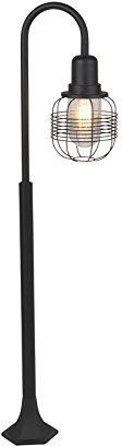 Qazqa - Landhaus I Vintage Ländliche Außenleuchte I Wegeleuchte I Gartenlampe I Gartenleuchte I Standleuchte schwarz IP44 - Guardado I Außenbeleuchtung - Aluminium Rund - LED geeignet E27