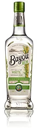 Bayou White Rum 70cl, 40% ABV, Handcrafted, Pot-distilled, Gluten Free Rum, Made in Louisiana, USA