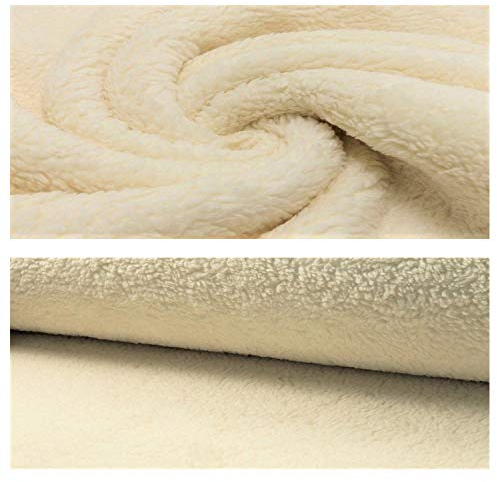 Teddy Plüsch Baumwollkrimmer Plüschstoff - 0,5 m - Meterware 430g/qm Stoffe uni (Natur)