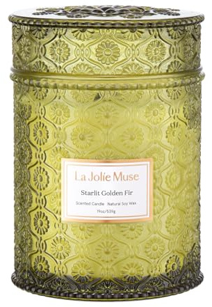 LA JOLIE MUSE Starlit Fir Pine Scented Candles for Home,19 oz Natural Soy