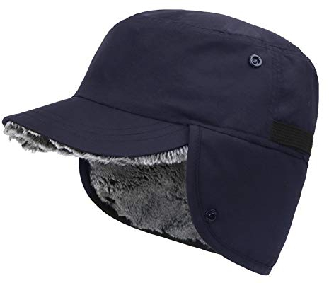 Gisdanchz Winterkappe Arbeitsmütze Schirmmütze Army Baseball Cap Wolle Mützen Hut Ohren Ohrenschützer Ohrwärmer Warme Mütze Mit Ohrenklappen Basecap Winter Cap Herren Wintermütze Damen Marine