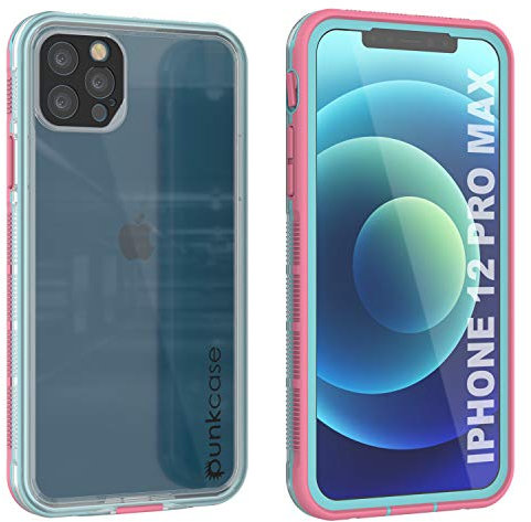 Punkcase Desigend for iPhone 12 Pro Max Waterproof Case [Aqua Series] [Slim Fit] [IP68 Certified] [Snowproof] Armor Cover W/Transparent Back for iPhone 12 Pro Max (2020) (6.7) [Clear Pink]