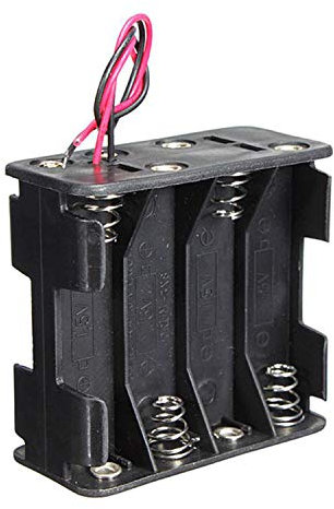 8X AA 12V Plastic CELL Battery Clip Slot Holder Case Battery Storage Box Double Deck/Back to Back with Wire Leads (8X AA)