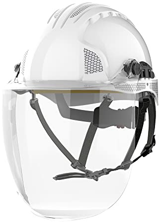 JSP EVOGuard C5 Face Visor Safety Helmet Hard Hat Electrical System White | Arc flash and electrical hazard protection with high impact face visor protection system. EN 166 & EN 50365 certified