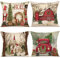 ZWJD Kissenbezug Weihnachten 50x50 4er Set Kissenbezüge Dekokissen Leinen Kissenhüllen für Deko Weihnachten Sofa Schlafzimmer Couch Kissenbezug 50x50 cm