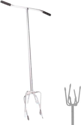 Synx Tools Gartenkralle mit 4 Zinken Kultivator,Erdkralle und Handgriff, Vertikutierer, Bodenwühler, Unkrautentferner, Bodenarbeiter, Gartengeräte, Spießwahler, Rechen