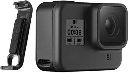 Eyeon Couvercle de batterie de rechange pour porte latérale avec port réservé pour GoPro Hero 8 Noir