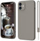 ElestBela iPhone 12 Hülle Silikon Case, Hanyhülle iPhone 12 Ultra Dünn Slim mit Microfiber, Kratzfeste Rundumschutz Case Schutzhülle Hülle für iPhone 12 6.1'' Grau