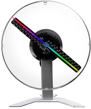 Ventilateur holographique 3D haute définition, Table pivotante intégrée de 28Cm avec projecteur d'hologramme de Transmission de téléphone portable Wf