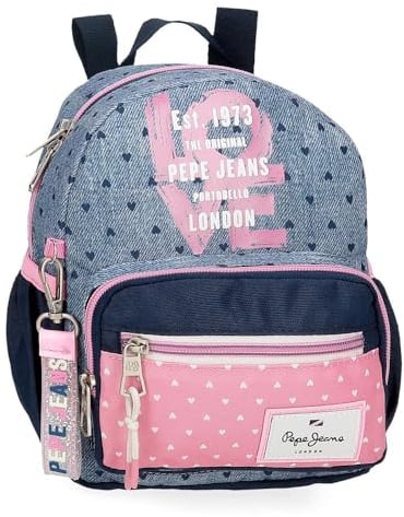 Pepe Jeans Noni Denim Rucksack, Mehrfarbig, 19 x 23 x 8 cm, Polyester von Joumma Bags, bunt, Wanderrucksack