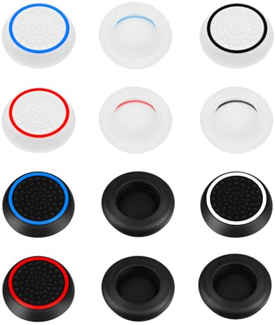 AXFEE 12 Piezas Joystick Thumbstick Grips, Colores Cubiertas de Agarre para el Mando, Tapas de Botones de Silicona, Controlador Accesorios para PS5/4/XBOX One/Xbox 360/XBOX Series X/Switch Pro